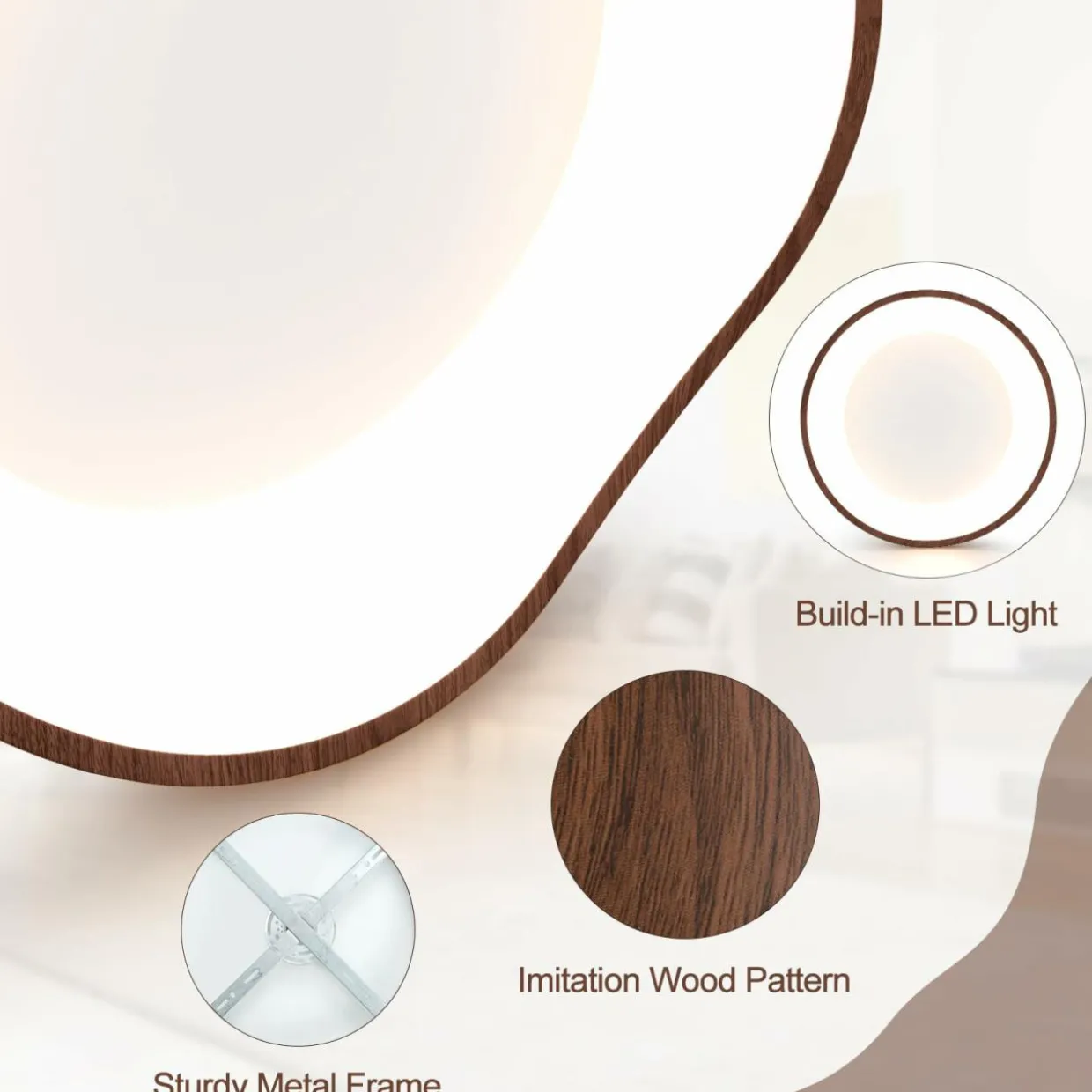 Tangkula Round LED Flush Mount Ceiling Light