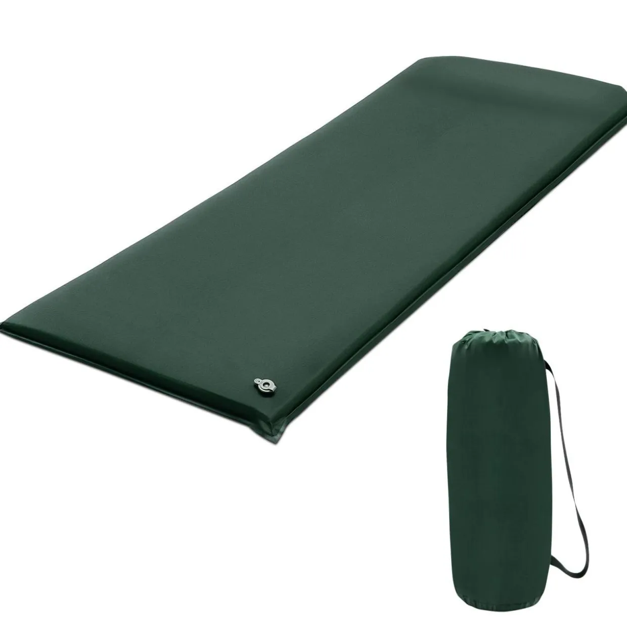 Tangkula Self-Inflating Sleeping Pad, 3 inch Thick Camping Mattress w/Built-in Valve, Green