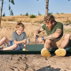 Tangkula Self-Inflating Sleeping Pad, 3 inch Thick Camping Mattress w/Built-in Valve, Green