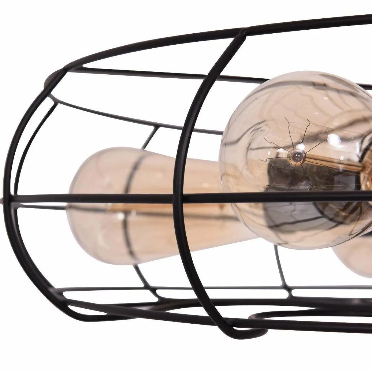 Tangkula Semi Flush Mount Light Industrial Vintage Style Metal Hanging Flush Mount Lighting with