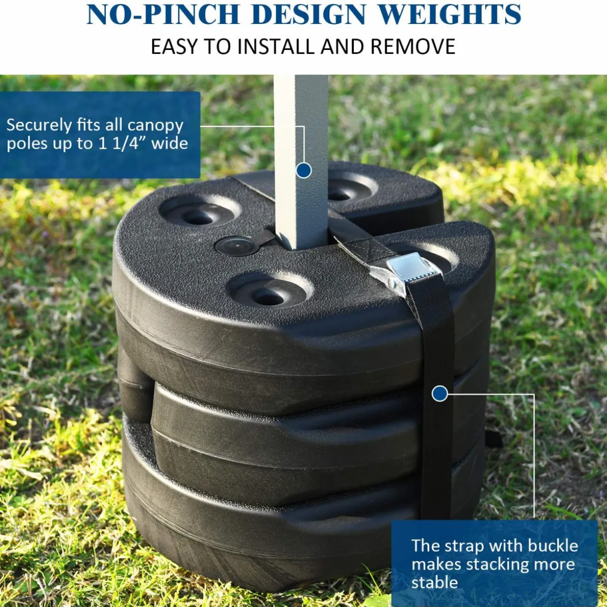 Tangkula Set of 4/6/8 Canopy Weights, 30lbs Weight Plate Kit with No-Pinch Design for Easy Installation and Removal