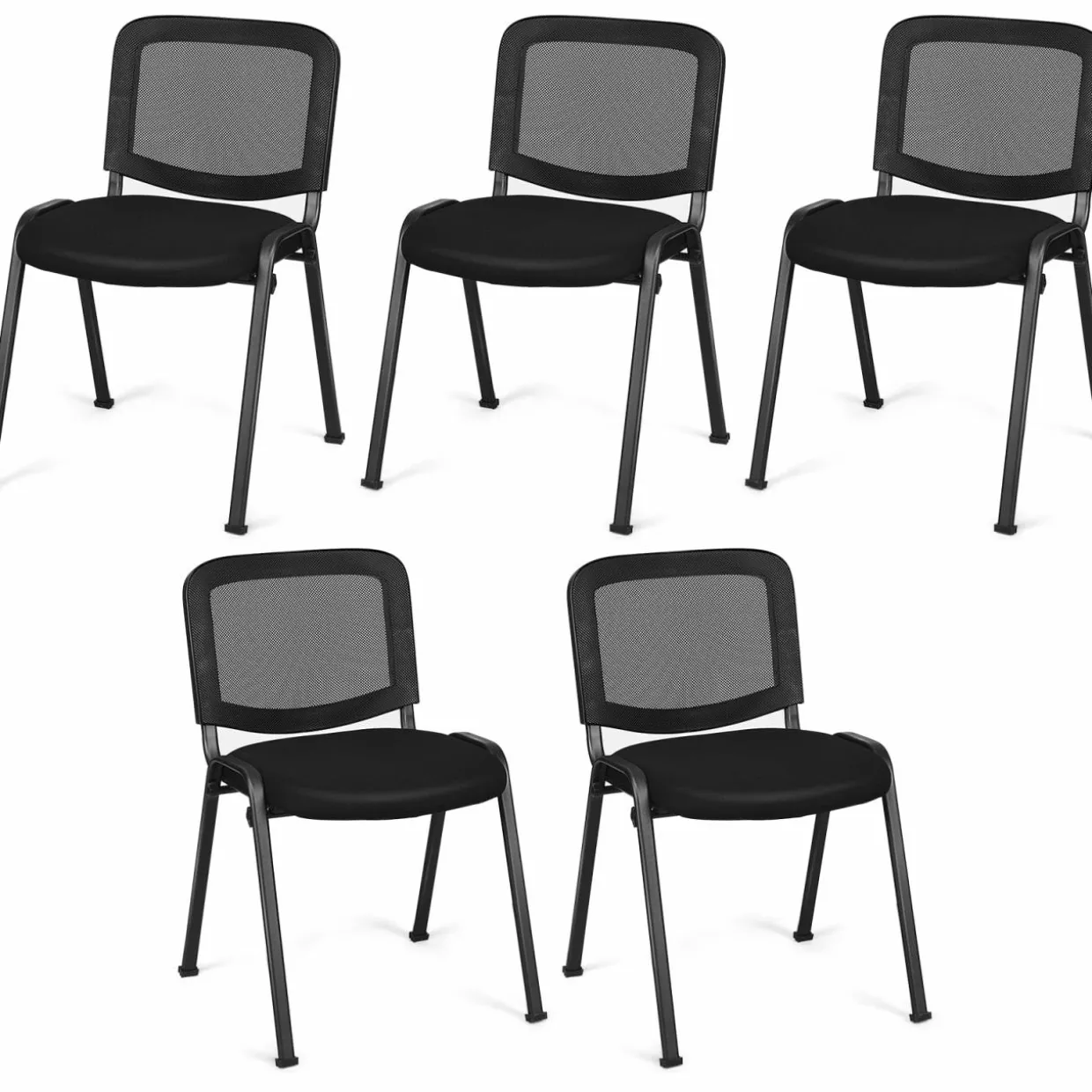 Tangkula Set of 5/10/15 Conference Chairs with Upholstered Seat