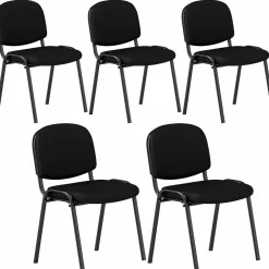 Tangkula Set of 5/10/15 Conference Room Chairs, Stackable Reception Guest Chair with Waterfall Seat