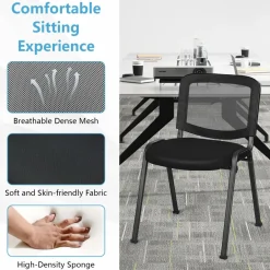 Tangkula Set of 5/10/15 Conference Chairs with Upholstered Seat
