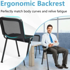 Tangkula Set of 5/10/15 Conference Chairs with Upholstered Seat
