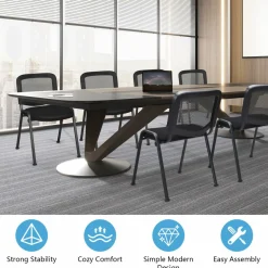 Tangkula Set of 5/10/15 Conference Chairs with Upholstered Seat