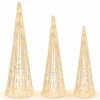 Tangkula Set of 3 Lighted Christmas Cone Trees