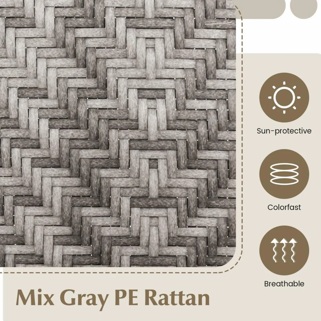 Tangkula Set of 4 Patio Folding Chairs, Outdoor Wicker Dining Chairs with Armrests (4, Mix Gray)