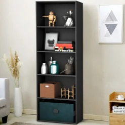 Tangkula 5-Shelf Bookcase, 23.5''L x 9.5''W x 67''H