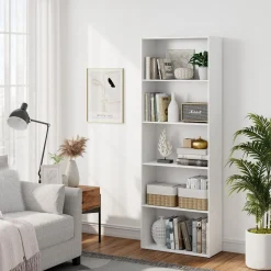 Tangkula 5-Shelf Bookcase, 23.5''L x 9.5''W x 67''H
