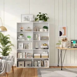 Tangkula 5-Shelf Bookcase, 23.5''L x 9.5''W x 67''H