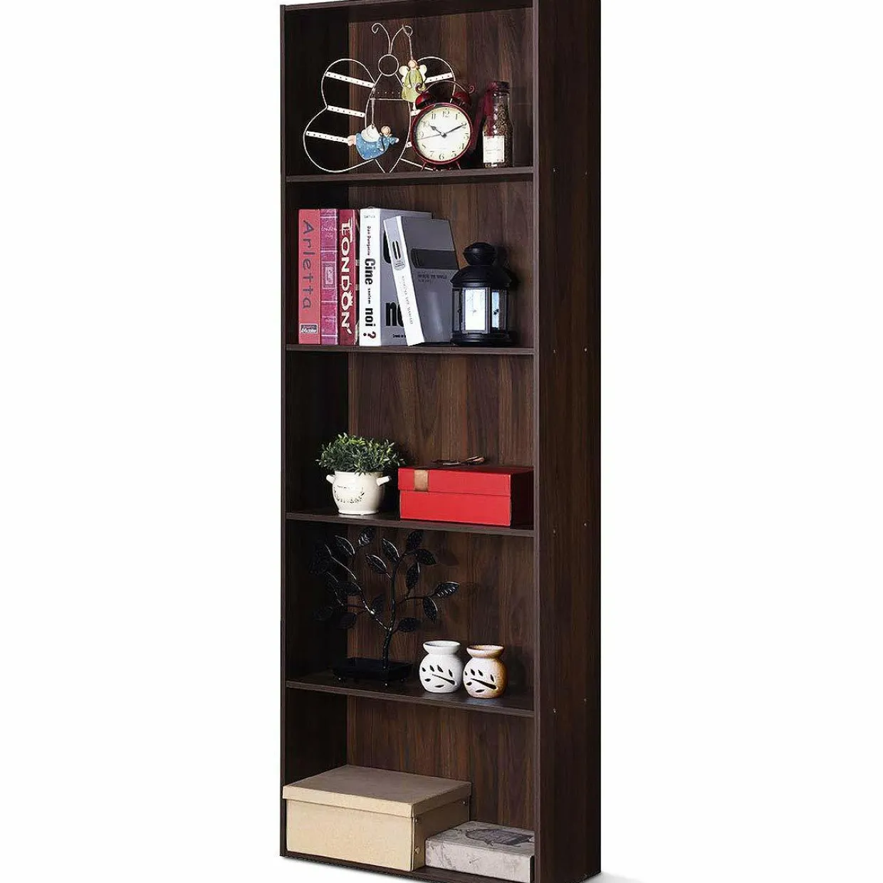 Tangkula 5-Shelf Bookcase, 23.5''L x 9.5''W x 67''H