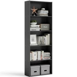 Tangkula 5-Shelf Bookcase, 23.5''L x 9.5''W x 67''H