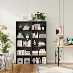 Tangkula 5-Shelf Bookcase, 23.5''L x 9.5''W x 67''H