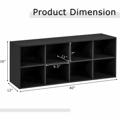 Tangkula Shoe Bench, 8 Cubbies Shoe Organizer with 500 LBS Weight Capacity