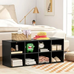 Tangkula Shoe Bench, 8 Cubbies Shoe Organizer with 500 LBS Weight Capacity