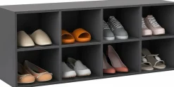 Tangkula Shoe Bench, 8 Cubbies Shoe Organizer with 500 LBS Weight Capacity