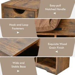 Tangkula Shoe Bench with Cushion & 3 Compartments