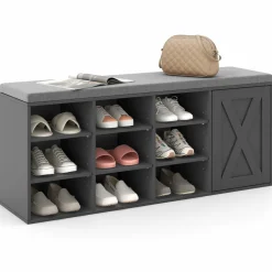 Tangkula Shoe Storage Bench with Padded Cushion