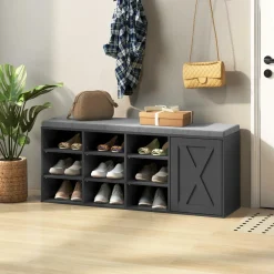 Tangkula Shoe Storage Bench with Padded Cushion
