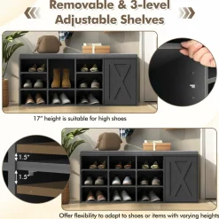 Tangkula Shoe Storage Bench with Padded Cushion