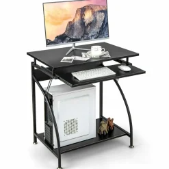 TANGKULA Small Computer Desk with Pull Out Keyboard Tray