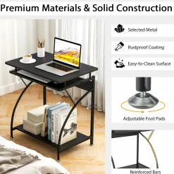 TANGKULA Small Computer Desk with Pull Out Keyboard Tray