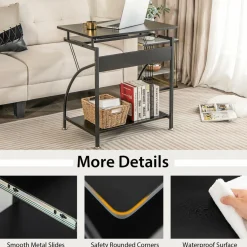 TANGKULA Small Computer Desk with Pull Out Keyboard Tray
