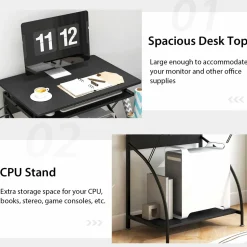 TANGKULA Small Computer Desk with Pull Out Keyboard Tray