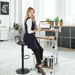 Tangkula Small Standing Desk, Height Adjustable Teacher Podium Stand