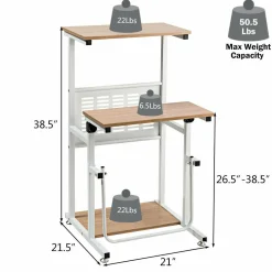 Tangkula Small Standing Desk, Height Adjustable Teacher Podium Stand