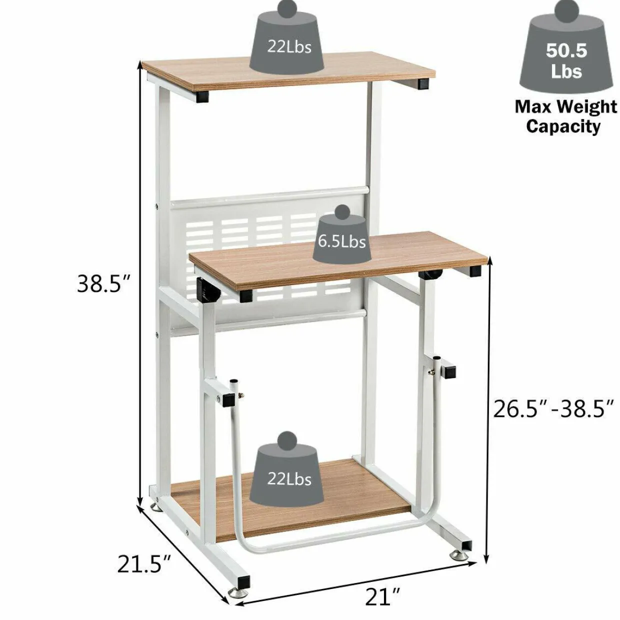 Tangkula Small Standing Desk, Height Adjustable Teacher Podium Stand