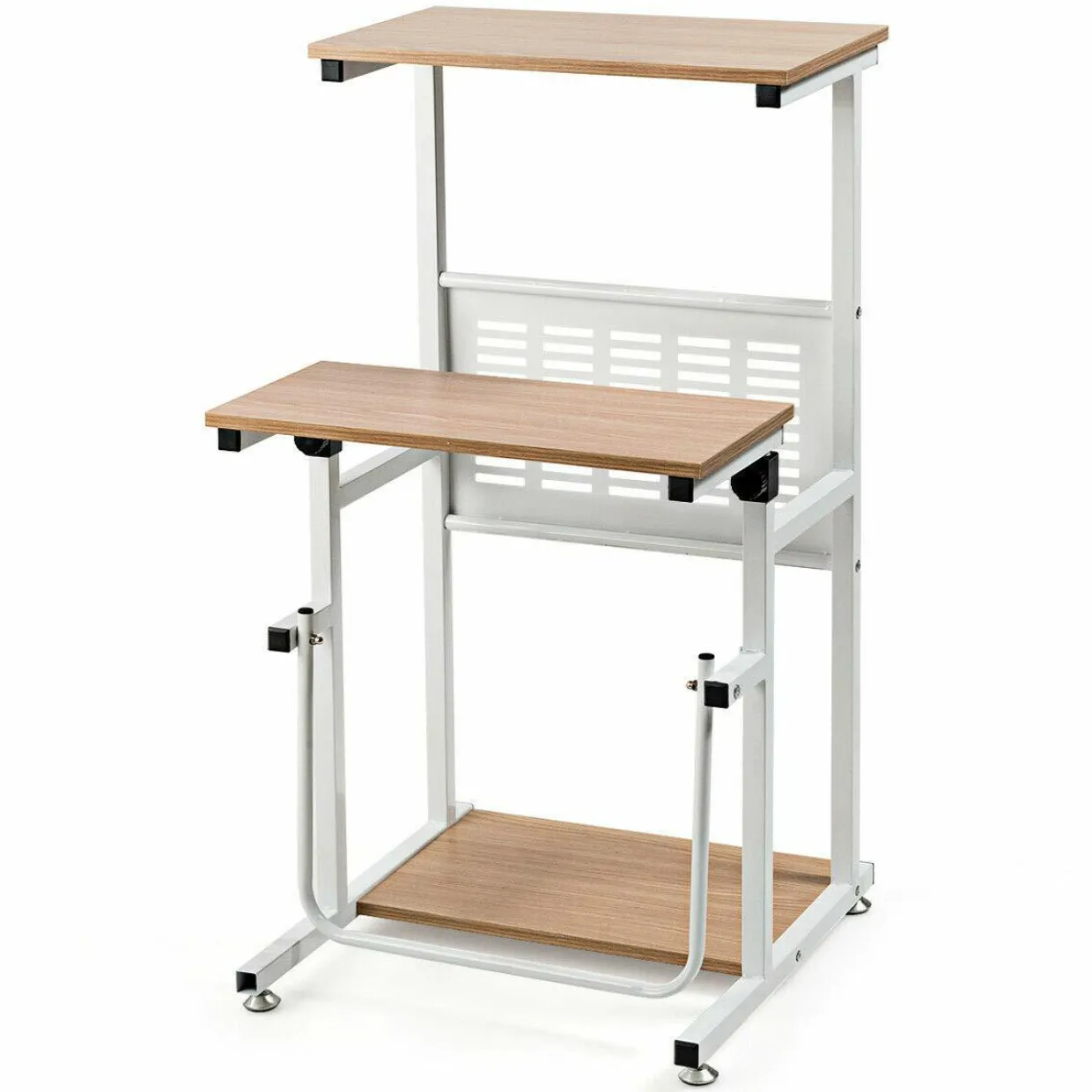Tangkula Small Standing Desk, Height Adjustable Teacher Podium Stand