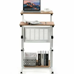 Tangkula Small Standing Desk, Height Adjustable Teacher Podium Stand