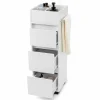 Tangkula Square Bathroom Floor Cabinet, Freestanding Storage Cabinet with 3 Drawerss, 12 x 12 x 35.5 Inch (White, 35.5" H)