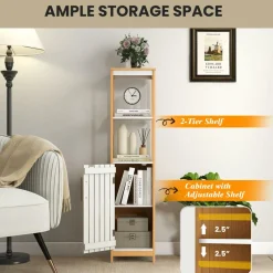 Tangkula Tall Bathroom Cabinet, Freestanding Narrow Storage Cabinet