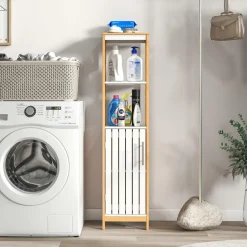 Tangkula Tall Bathroom Cabinet, Freestanding Narrow Storage Cabinet
