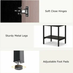 Tangkula Tall Bathroom Storage Cabinet with 1 Door and 4 Shelves, 57