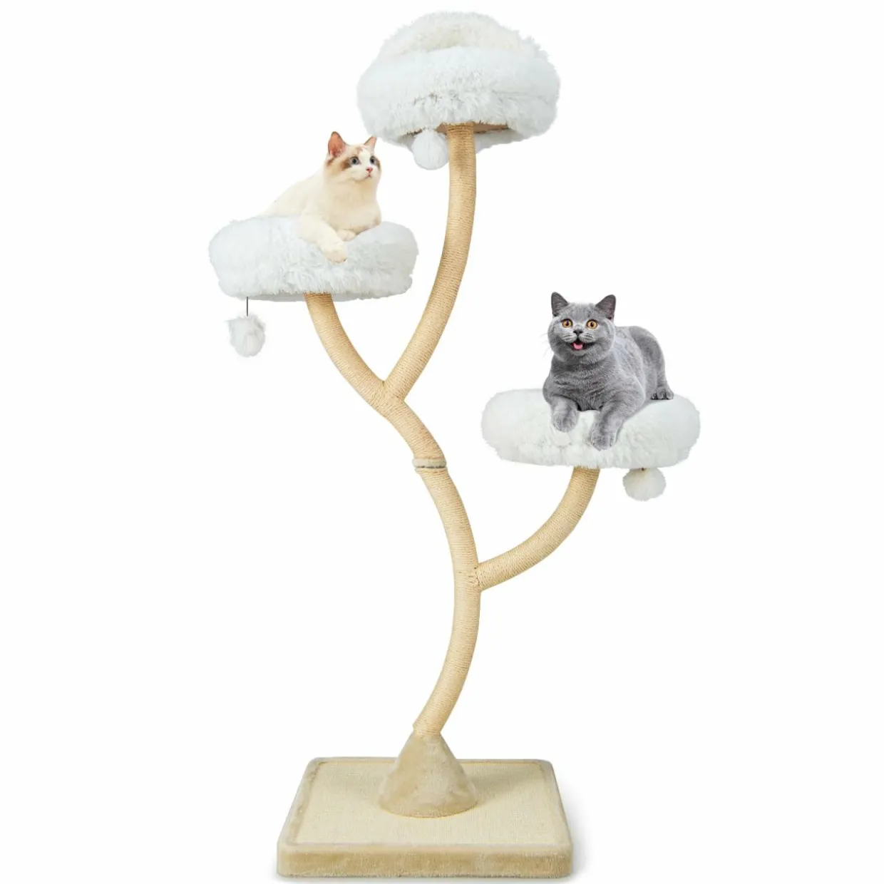 Tangkula Tall Cat Tree, 70 Inch Multi-Level Large Cat Tower with 3 Warm Perches, 3 Jingling Balls