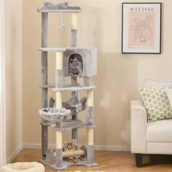 Tangkula Tall Cat Tree, 69 Inch Multi-Level Cat Tower with Sisal Scratching Post, Private Condo