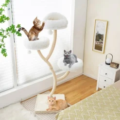 Tangkula Tall Cat Tree, 70 Inch Multi-Level Large Cat Tower with 3 Warm Perches, 3 Jingling Balls