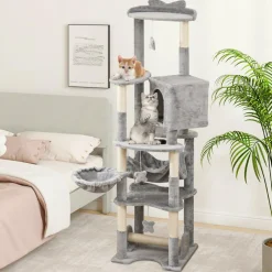 Tangkula Tall Cat Tree, 69 Inch Multi-Level Cat Tower with Sisal Scratching Post, Private Condo