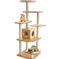Tangkula Tall Cat Tree, 69-Inch Modern Cat Tower with Sisal Rope Scratching Posts