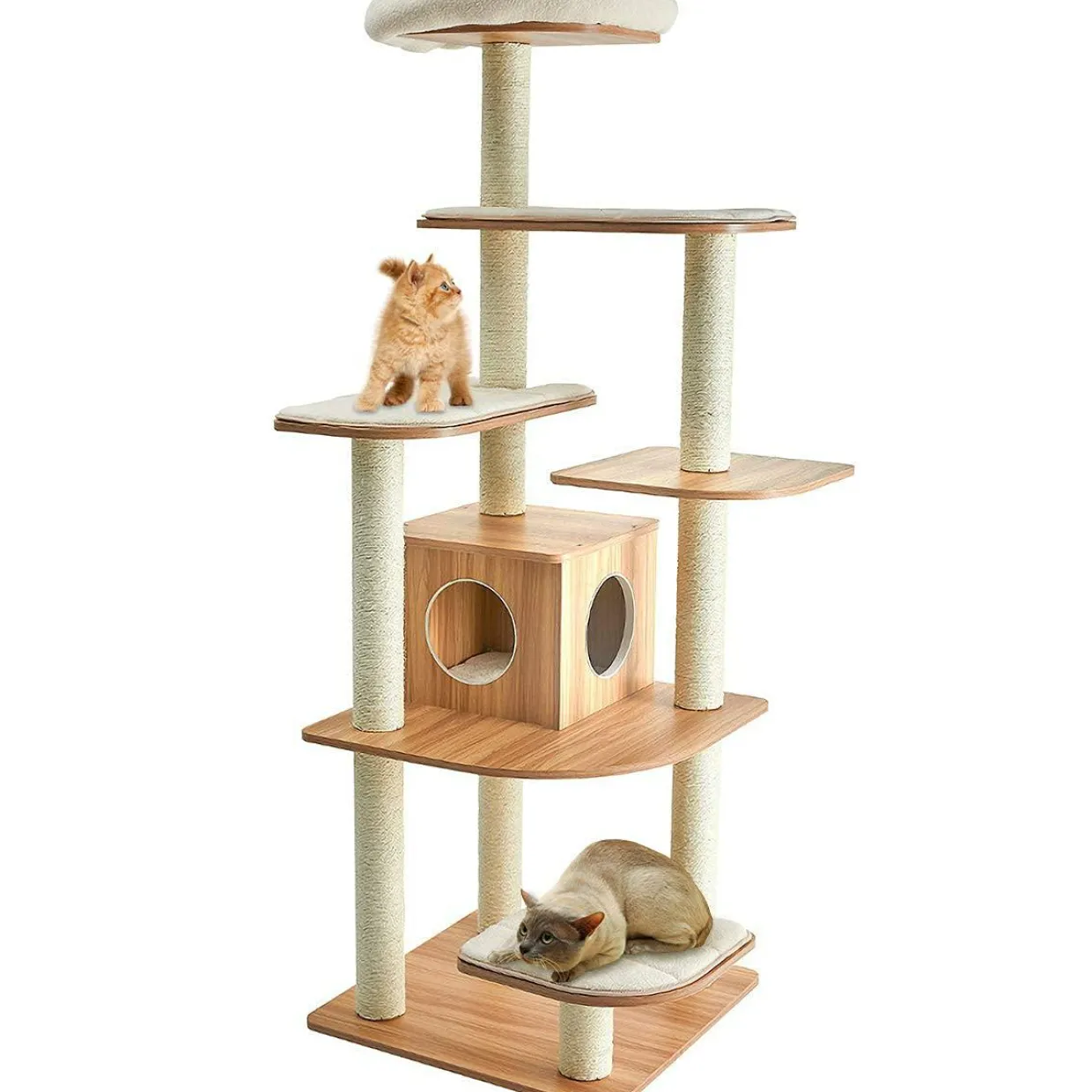 Tangkula Tall Cat Tree, 69-Inch Modern Cat Tower with Sisal Rope Scratching Posts