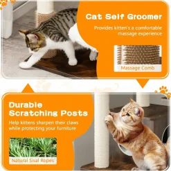 Tangkula Tall Cat Tree, 69-Inch Modern Cat Tower with Sisal Rope Scratching Posts