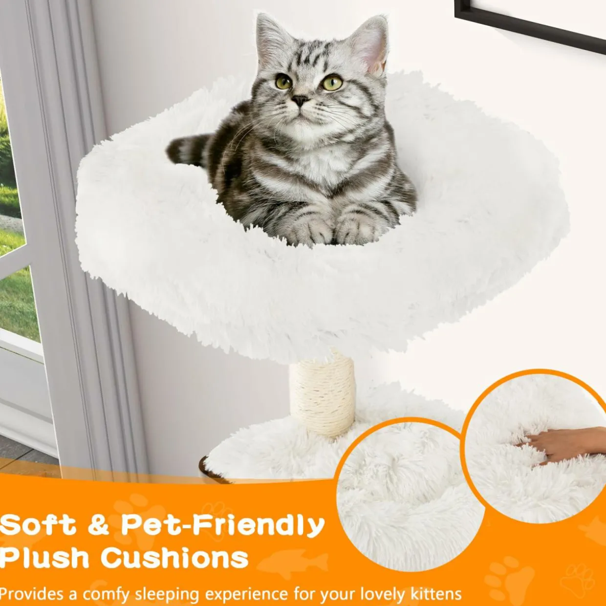 Tangkula Tall Cat Tree, 69-Inch Modern Cat Tower with Sisal Rope Scratching Posts