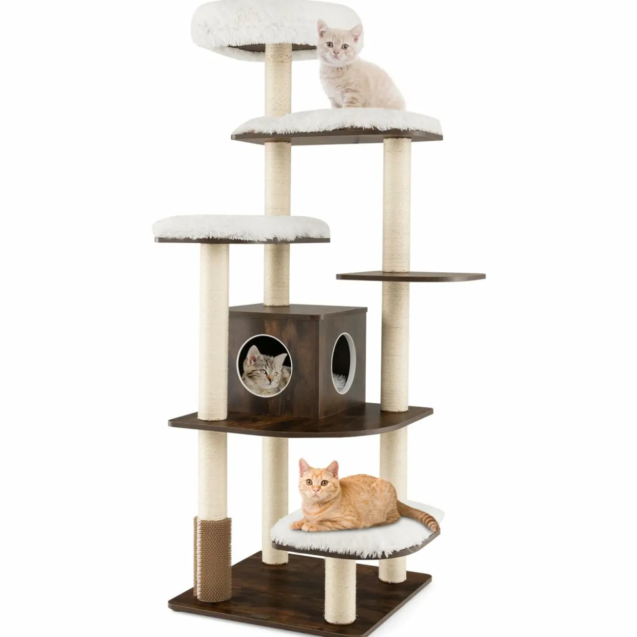 Tangkula Tall Cat Tree, 69-Inch Modern Cat Tower with Sisal Rope Scratching Posts