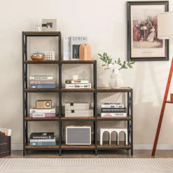 Tangkula 5-Tier Bookshelf, 12 Shelves Storage Organizer Display Shelf for Home Office Living Room