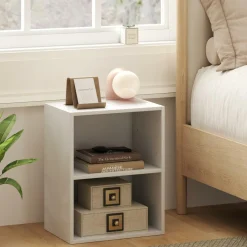 Tangkula 2-Tier Bookshelf, Open Shelf Bookcase with 7-Position Adjustable Shelf