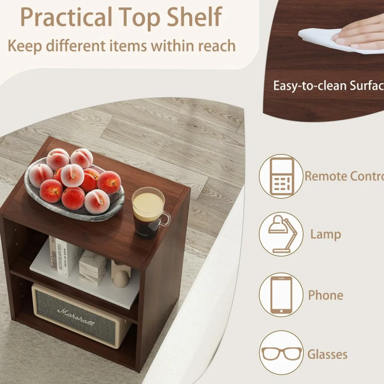 Tangkula 2-Tier Bookshelf, Open Shelf Bookcase with 7-Position Adjustable Shelf